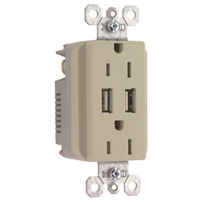 TradeMaster 2-Port USB Charger & Tamper-Resistant Duplex Receptacle