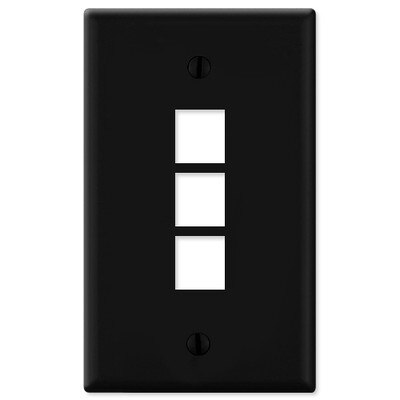 On-Q/Legrand Keystone Wallplate, 1-Gang, 3-Port