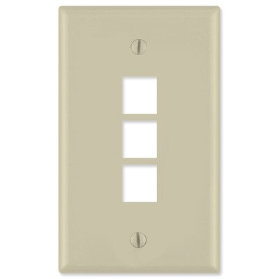 On-Q/Legrand Keystone Wallplate, 1-Gang, 3-Port