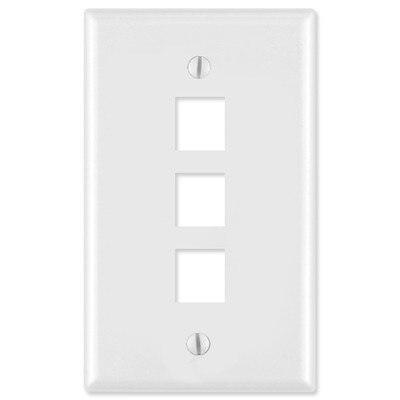 On-Q/Legrand Keystone Wallplate, 1-Gang, 3-Port