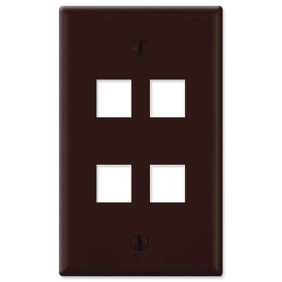 On-Q/Legrand Keystone Wallplate, 1-Gang, 4-Port
