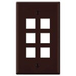 On-Q/Legrand Keystone Wallplate, 1-Gang, 6-Port