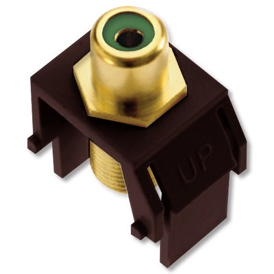 On-Q/Legrand RCA to F Keystone Snap-In Connector, Green Insert