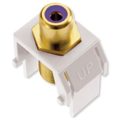 On-Q/Legrand RCA to F Keystone Snap-In Connector, Purple Insert
