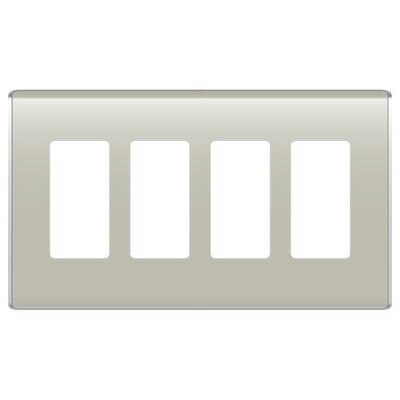 On-Q/Legrand Studio Design Wallplate, 4-Gang
