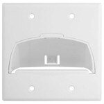 On-Q/Legrand Hinged Bullnose Cable Access Wallplate, 2-Gang