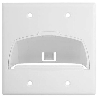 On-Q/Legrand Hinged Bullnose Cable Access Wallplate, 2-Gang