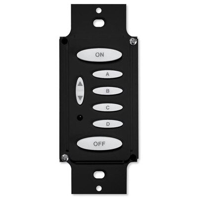 PCS PulseWorx UPB Dimmer Wall Switch, 6 Button, Black