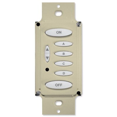 PCS PulseWorx UPB Wall Controller, Load Relay, 8A, 6 Button, Ivory