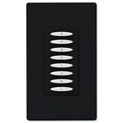 PCS PulseWorx UPB Wall Controller, Load Relay, 8A, 8 Button, Black