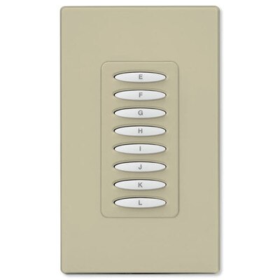 PCS PulseWorx UPB Wall Controller, Load Relay, 8A, 8 Button, Ivory