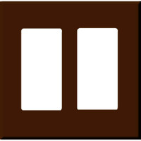 PCS Screwless Decorator Wallplate, 2-Gang, Brown