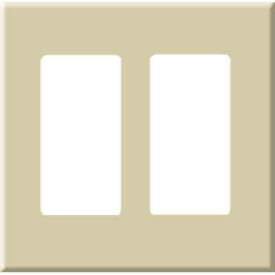 PCS Screwless Decorator Wallplate, 2-Gang, Ivory