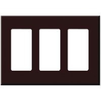 PCS Screwless Decorator Wallplate, 3-Gang, Brown