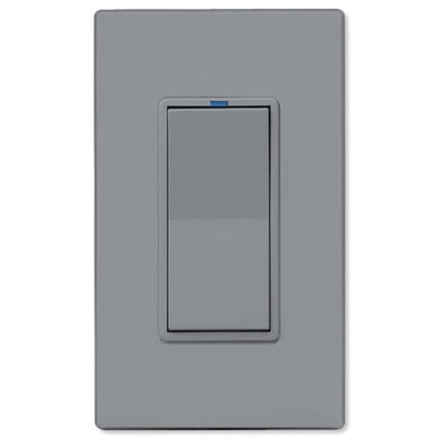 PCS PulseWorx UPB Relay Wall Switch, 15A, Gray