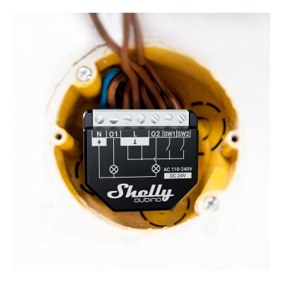 Shelly Qubino Wave 2PM Z-Wave Relay Module with Power Monitoring
