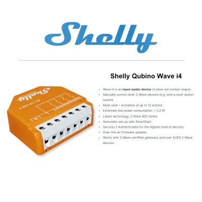 Shelly Qubino Wave i4 Multi-Touch Control Module, Z-Wave 800