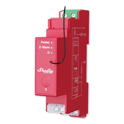 Shelly Qubino Wave Pro 1PM Channel Z-Wave 800 Relay Module with Power Monitoring