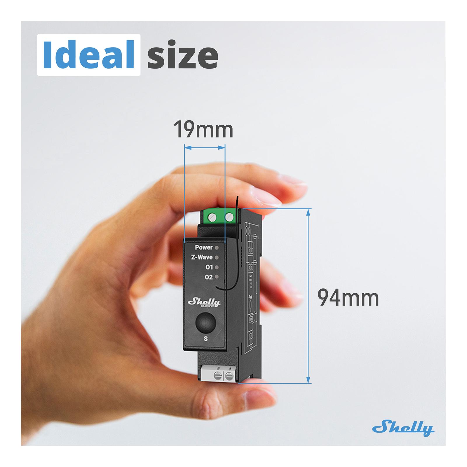 Shelly Wave Pro 2PM Z-Wave 800 Relay Module with Power Monitoring