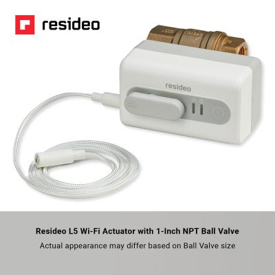 Resideo L5 Wi-Fi Actuator with L1 Leak Detector and NPT Ball Valve
