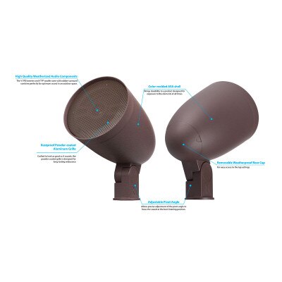 Russound Outdoor 2-Way Landscape Satellite Speaker, 4 In.