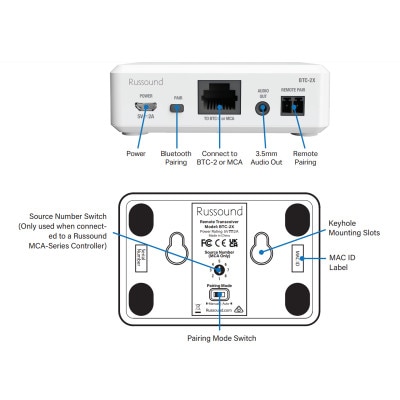 Russound BTC-2X Bluetooth Remote Transceiver