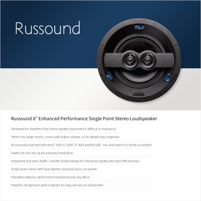 Russound 8" Enhanced Performance Single Point Stereo Loudspeaker
