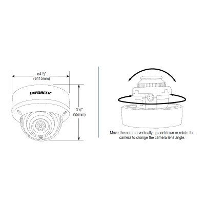 Seco-Larm ENFORCER 5MP IP Mini Vandal Dome Camera, 2.8mm Fixed Lens