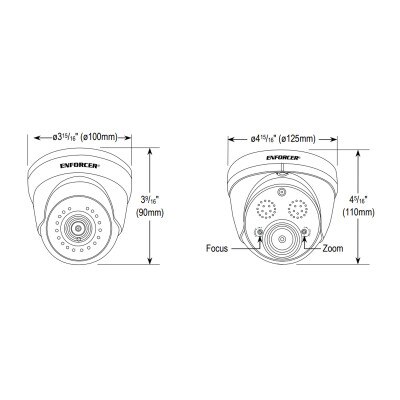 Seco-Larm Enforcer 4-in-1 Analog Turret Camera, Gray, Varifocal Lens