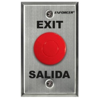 Seco-Larm Enforcer Mushroom Button Push-to-Exit Plate, Red