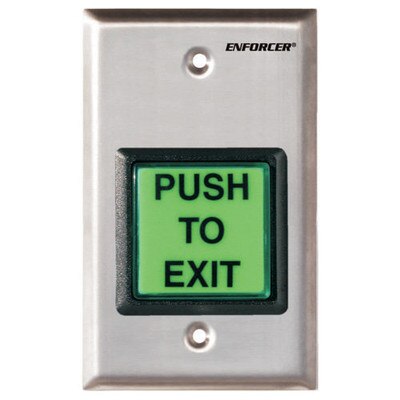Seco-Larm Enforcer Push-to-Exit Plate, Illuminated with Timer