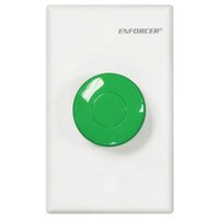 Seco-Larm Enforcer Green Mushroom Button Push-to-Exit Plate, White