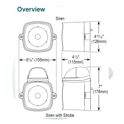Seco-Larm Enforcer 4-in-1 Multi-Purpose Siren/Strobe, Amber