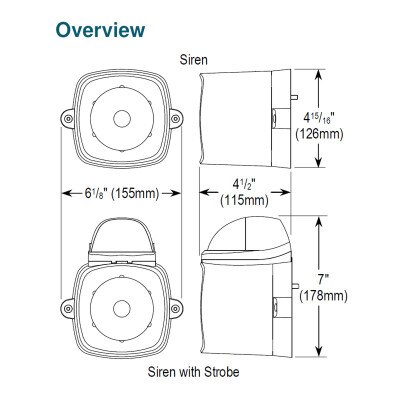Seco-Larm Enforcer 4-in-1 Multi-Purpose Siren/Strobe, Clear