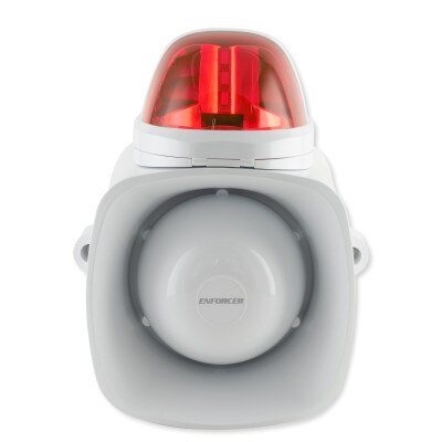 Seco-Larm Enforcer Self-Contained Siren/Strobe with Audio Input, Red