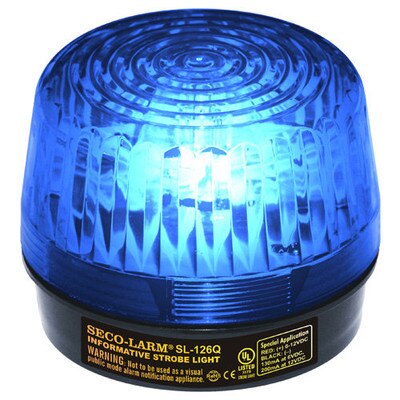 Seco-Larm Enforcer Xenon Strobe Light, 24VDC, Blue Lens