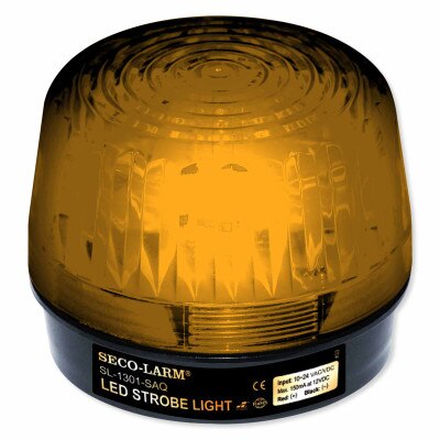 Seco-Larm Enforcer LED Strobe Light with Built-In Programmable Siren, Amber