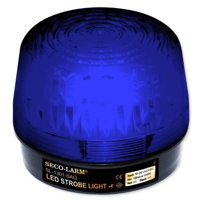 Seco-Larm Enforcer LED Strobe Light with Built-In Programmable Siren, Blue