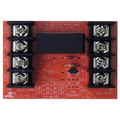Seco-Larm Enforcer Relay Module, 6/12VDC Trigger Voltage, One 5A Form C DPDT Relay