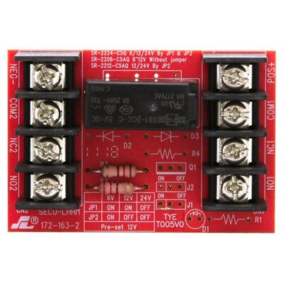 Seco-Larm Enforcer Relay Module, 12/24VDC Trigger Voltage, One 5A Form C DPDT Relay