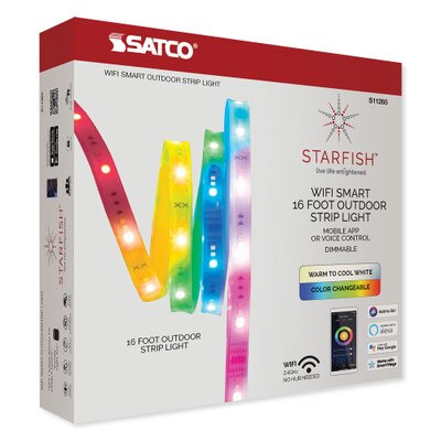SATCO Starfish Wi-Fi 16 Ft. Outdoor LED RGB & TW Tunable White Tape Light