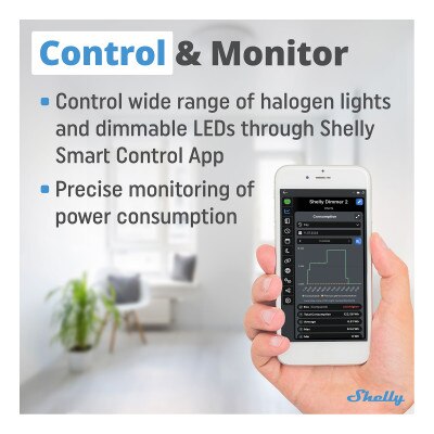 Shelly Wi-Fi Dimmer 2 Smart Relay, No Neutral
