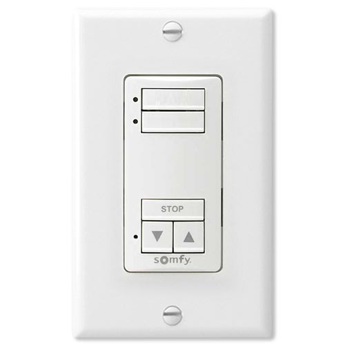 Somfy DecoFlex WireFree RTS Wall Switch, 2-Channel, White