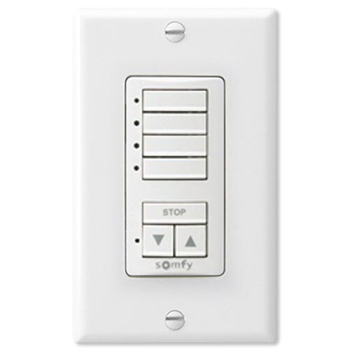Somfy DecoFlex WireFree RTS Wall Switch, 4-Channel, White