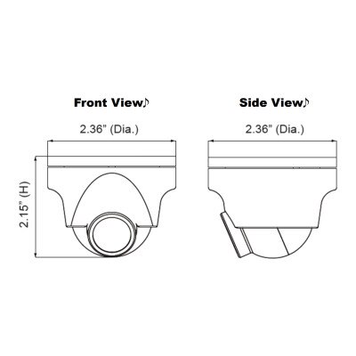 Speco 4MP HD-TVI Mini IR Turret Camera, Dark Gray