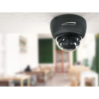 Speco 2MP HD-TVI IR Dome Camera, 2.8-12mm Motorized Lens, Dark Gray