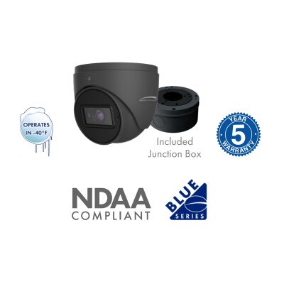 Speco 4MP Flexible Intensifier IP Turret Camera with Analytics and Junction Box, 2.8mm Fixed Lens