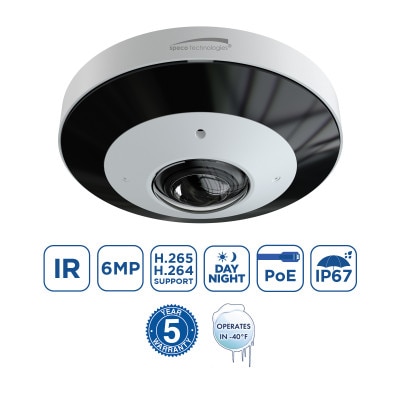 Speco 6MP IP Indoor/Outdoor 360-Degree Fisheye Camera with Junction Box