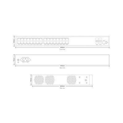 Speco 36-Port Managed Gigabit Switch with 32-ports PoE and 4xSFP Uplink