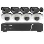 Speco Zip Kit: 8-Channel Network Video Recorder (NVR), 4 Dome & 4 Bullet Cameras